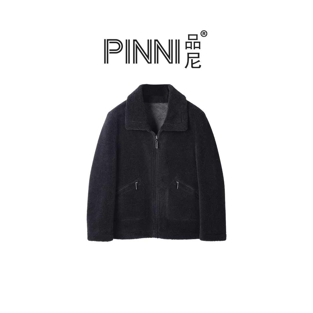 【8872】双面穿海宁颗粒羊毛外套男拉链 千树万树梨花开