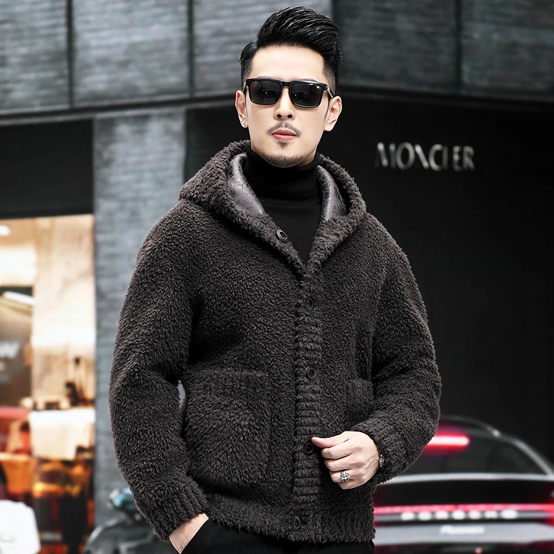 【升级款2018-S】双面穿连帽男装外套短款韩版潮流秋冬夹克加绒D