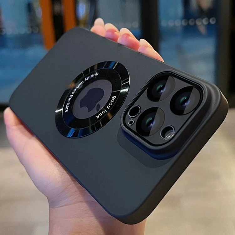 适用苹果15ProMax手机壳自带镜头膜磁吸iPhone14全包磨砂13防摔套