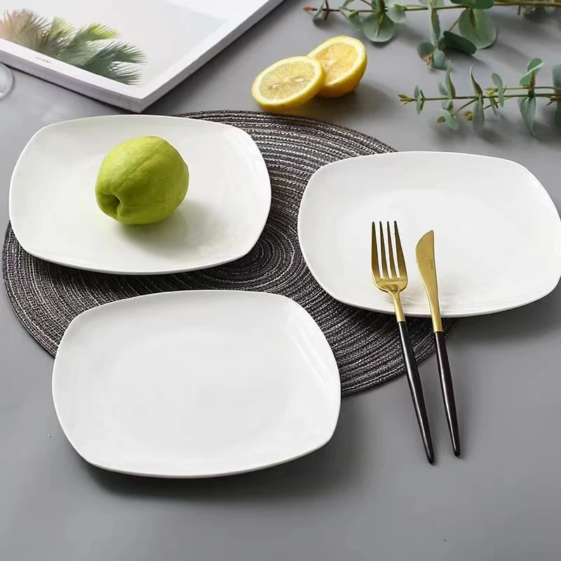 【福利款】优尊一级白瓷7寸盘*6盘子家用陶瓷圆形简约高级白盘碗垫