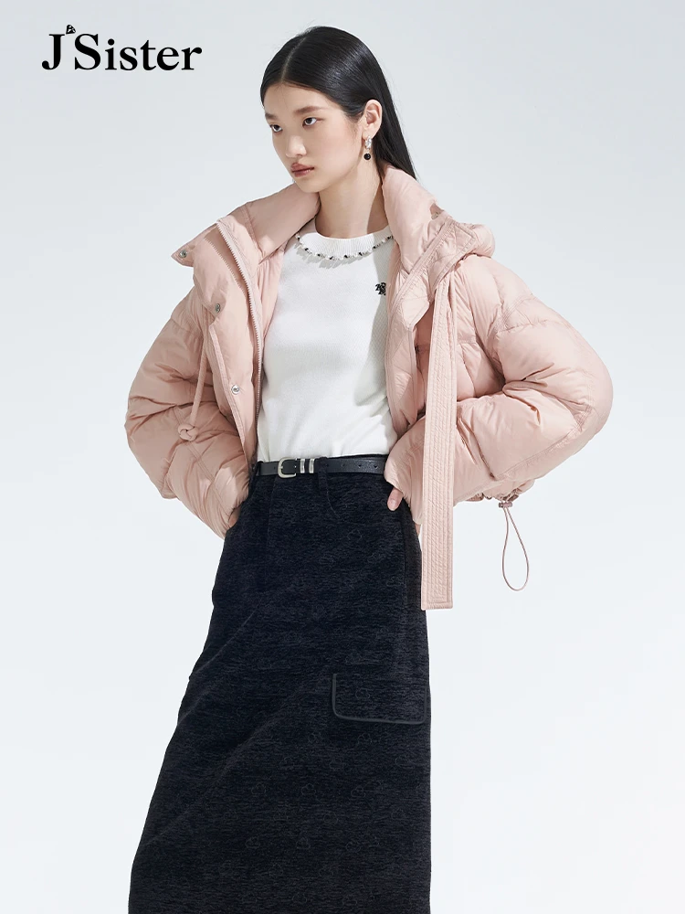 Jsister 秋冬新款 JS女装时尚浅粉短款流行保暖羽绒服 S345208482