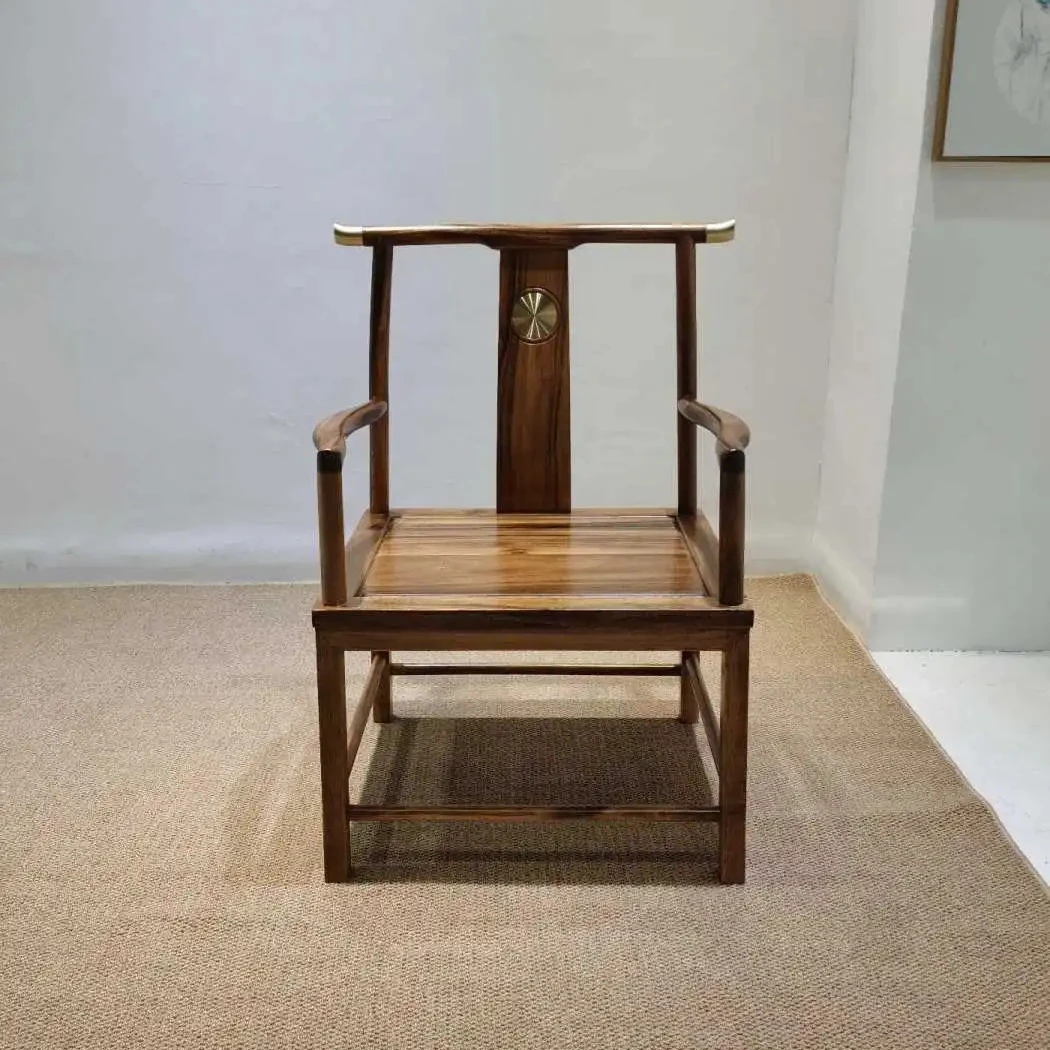 南美胡桃木牛角客椅实木家具椅子家用餐椅桌椅书椅圈椅茶椅实木椅