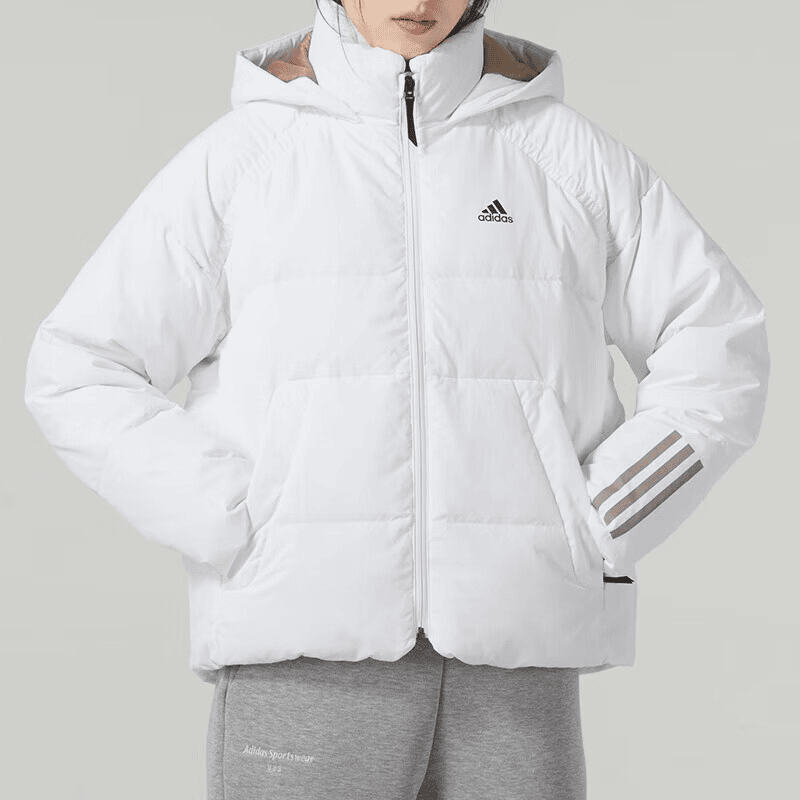 adidas阿迪达斯羽绒服女款运动户外训练休闲连帽保暖  外套IL8935
