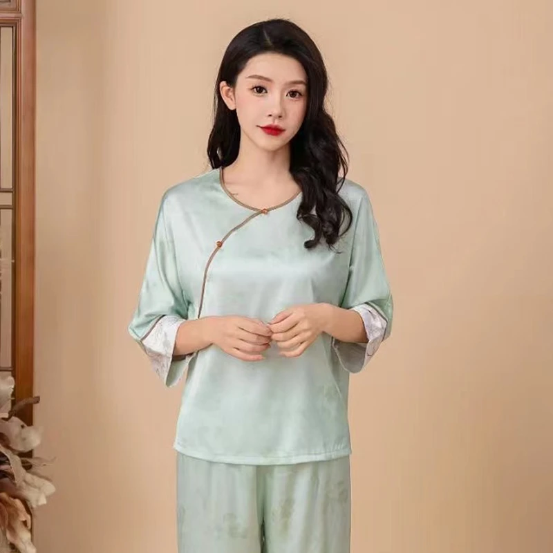 上海故事【嬛嬛】新中式夏季家居服女士睡衣套装可外穿国风甄嬛同款