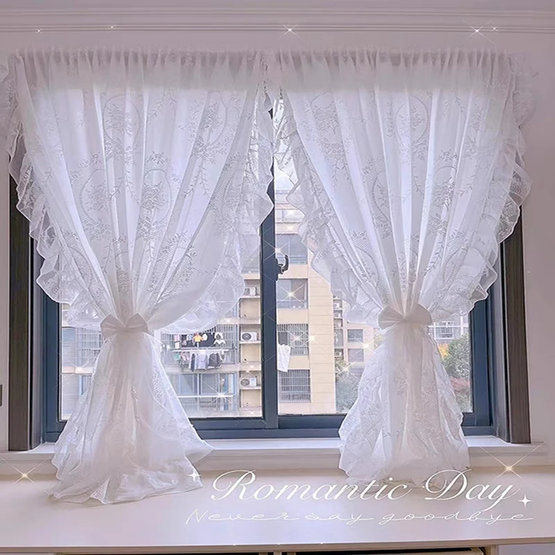 法式新款洛可可蕾丝复古卧室飘窗公主风轻奢梦幻窗帘