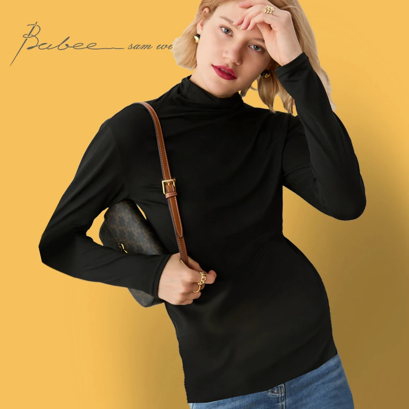 孕妇打底衫秋冬装孕妇装莫代尔秋季上衣秋衣打底衣高领t桖内搭女