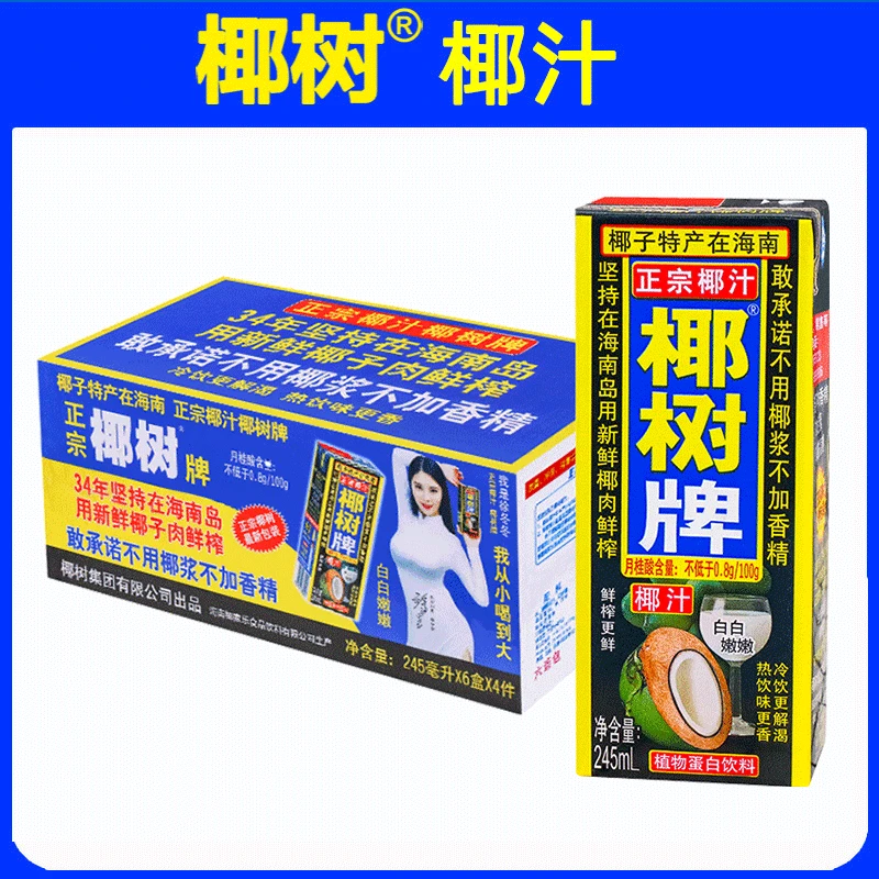 椰树牌正宗椰汁245mlX24整箱椰子汁新鲜椰奶海南特产果汁饮料