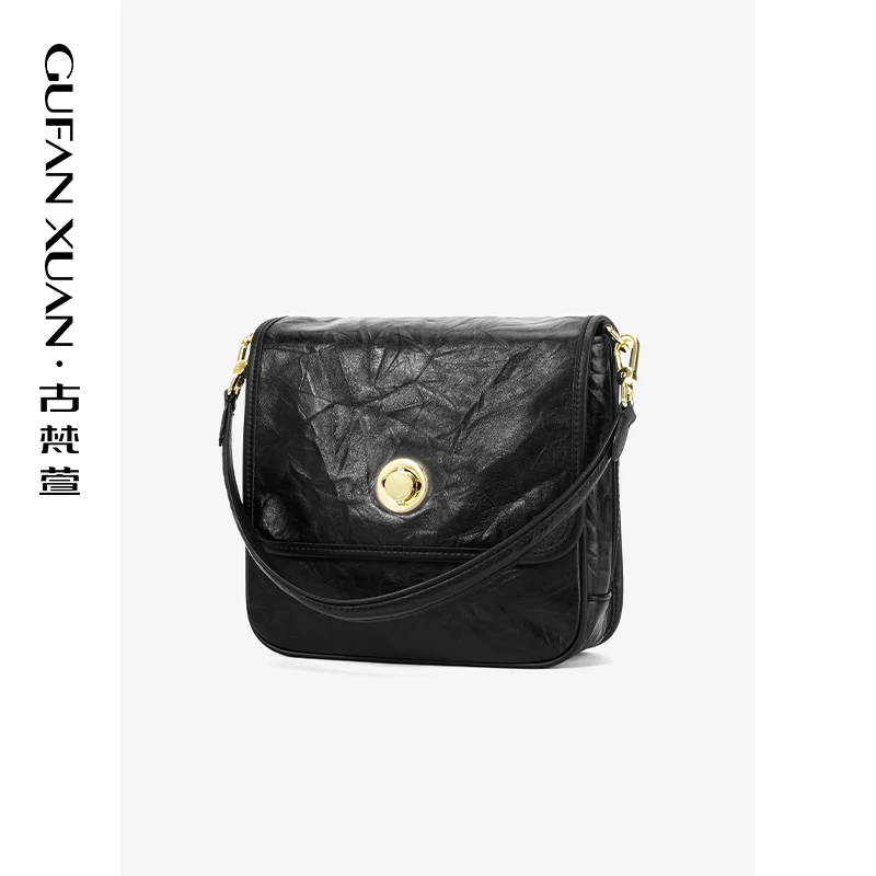 GUFAN XUAN/古梵萱时尚高级感单肩包褶皱腋下包百搭休闲邮差包夏