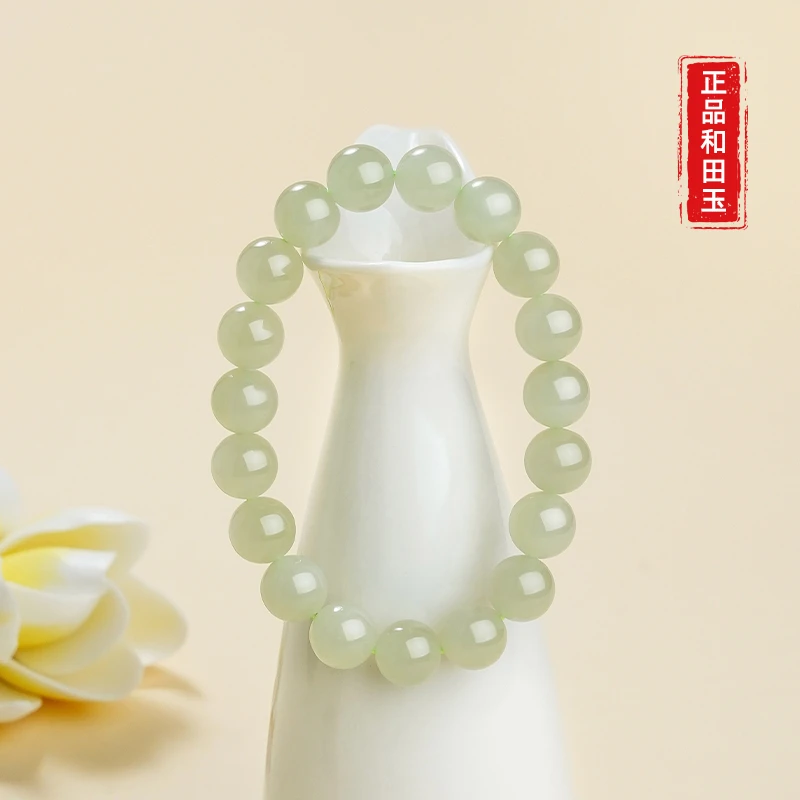 Q10天然正品和田玉晴水1精美百搭玉珠时尚青海料多样发其一.女士