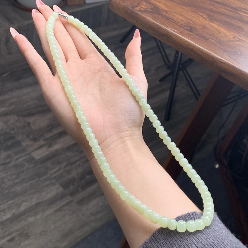 天然正品和田玉Q67XL晴水项链青海料百搭妈妈老型多色多样性发一.