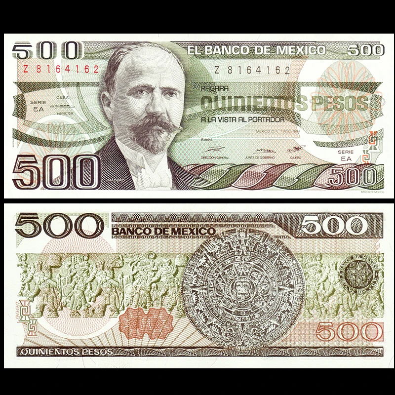 全新Z补号冠 墨西哥500比索 1984年 美洲纸币外币钱币UNC收藏保真