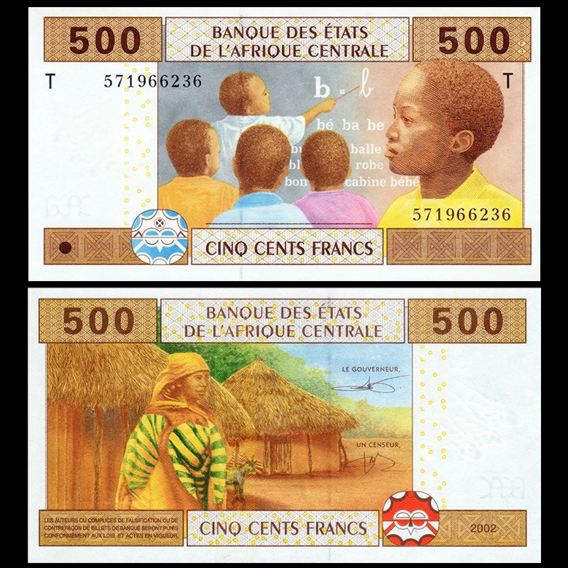 全新Everfit塑料钞 中非500法郎2002年(刚果T版) 外币收藏保真