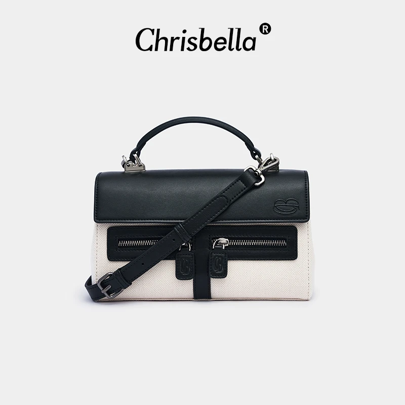 CHRISBELLA新款日常通勤小包拉链手提包可单肩包包