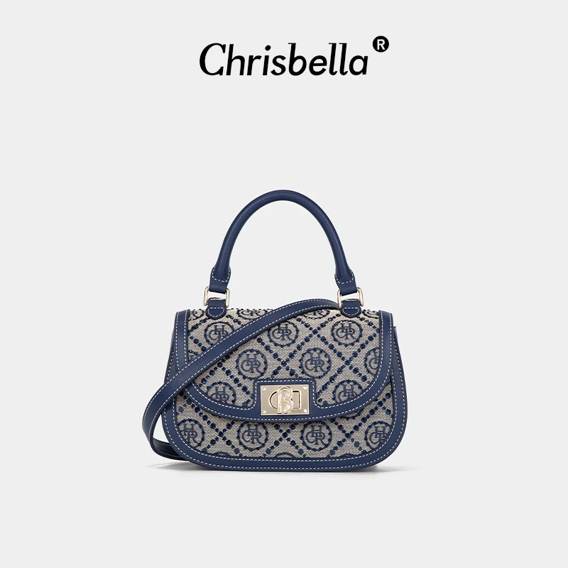 CHRISBELLA新款重工提花星钻手拎斜挎包包
