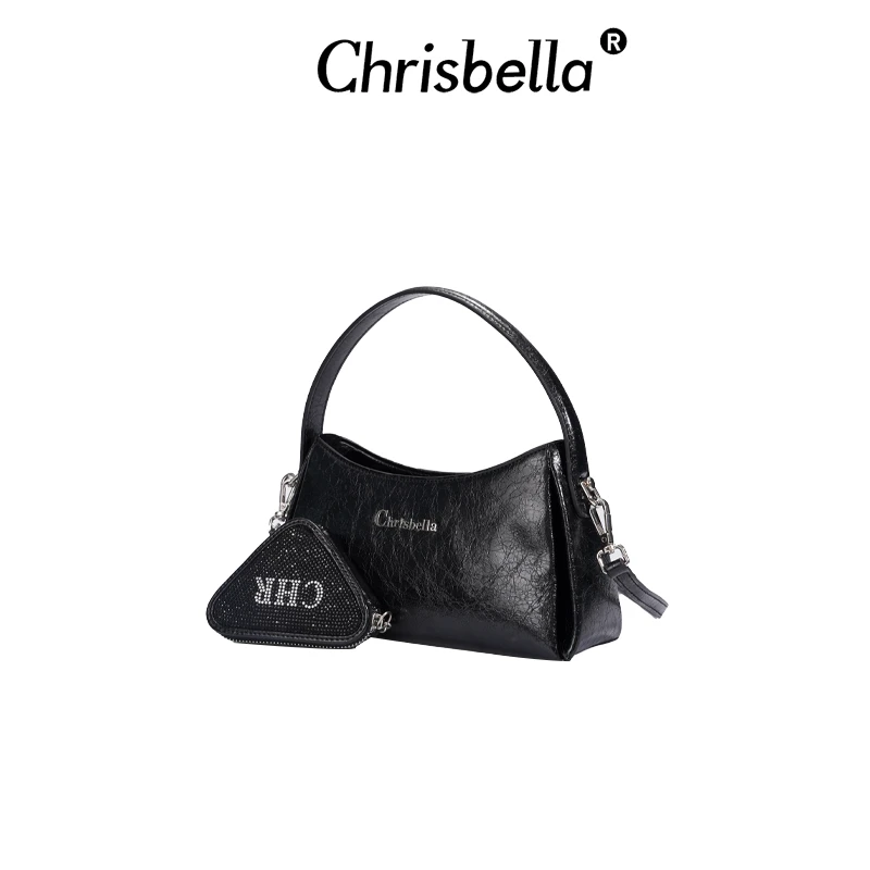 CHRISBELLA设计师款小众夏季时尚百搭三角单肩腋下包