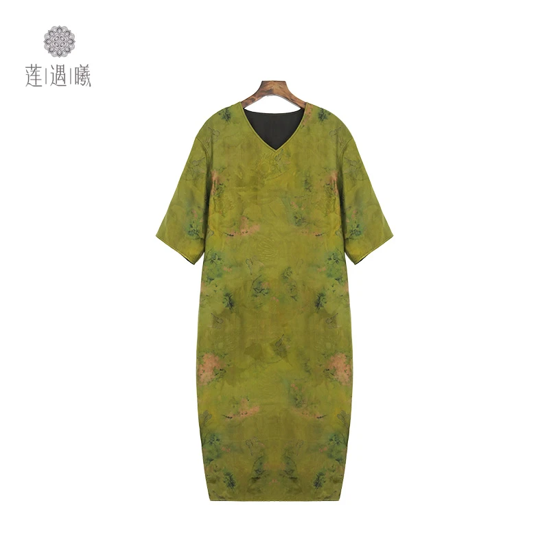 小重缎女式中国风连衣裙莲遇曦时装3a102661