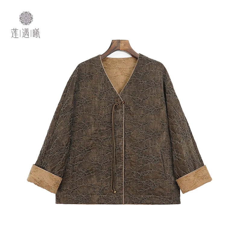 （小云专属）暮秋锦油花绸女式中国风上衣莲遇曦时装1c509741