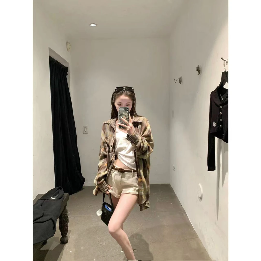徐秋阳  杏仁摩卡 气质显瘦时尚休闲设计感长袖衬衣11377