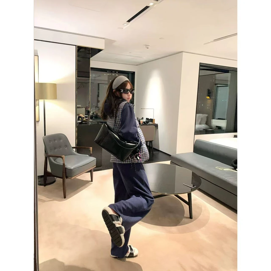 徐秋阳 蓝格马甲  百搭时尚休闲设计感显瘦显白羽绒马甲11786-