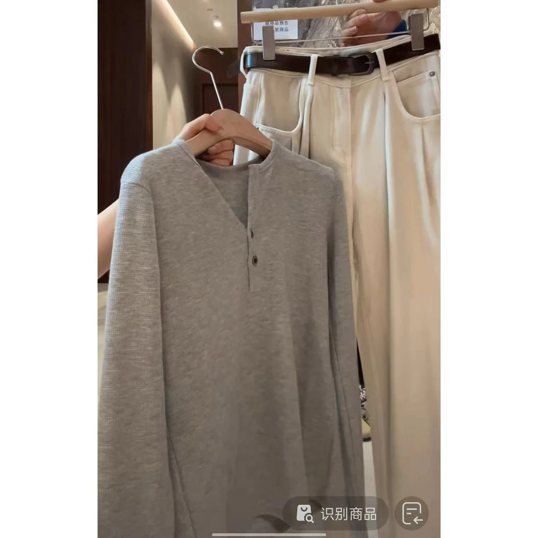 徐秋阳  华夫格T  百搭时尚休闲设计感显瘦显白上衣-