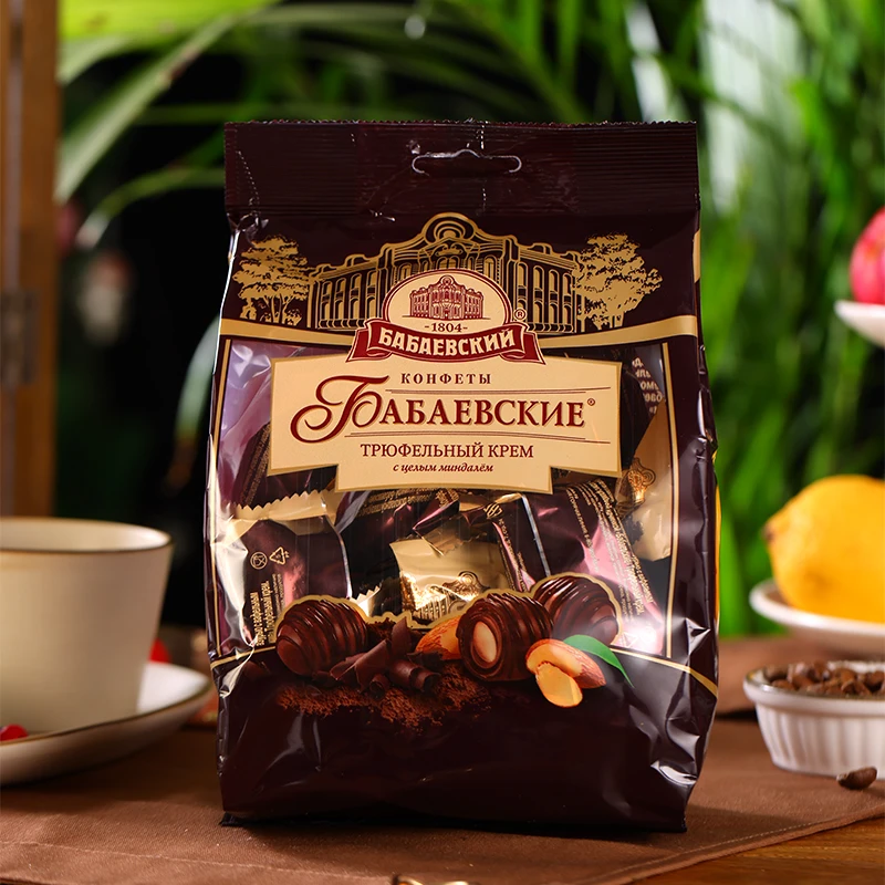 【活动专属】俄罗斯糖果芭味富牌松露形扁桃仁巧克力糖果200g