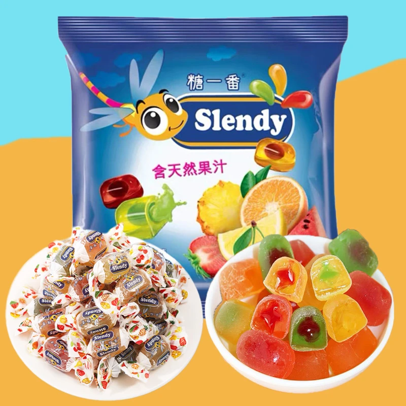 KDV 1俄罗斯进口金蜻蜓水果夹心软糖蜜蜂什锦果汁糖喜糖500g