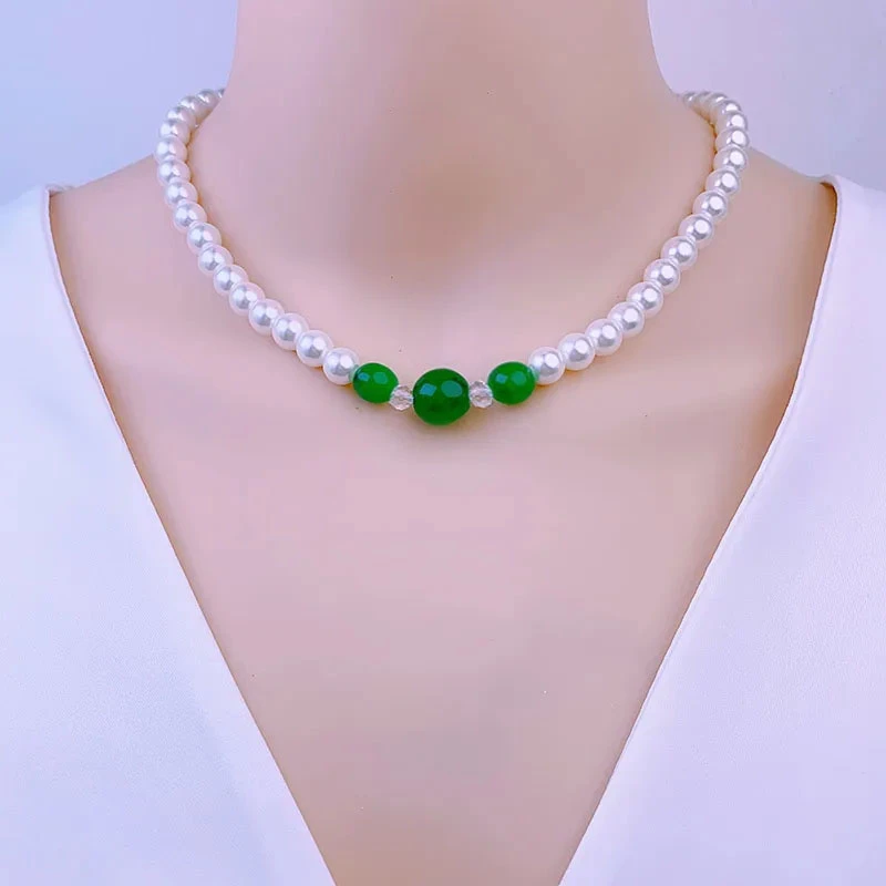 铜仿珍珠项链 正圆无暇名媛贝珠小珍珠项链爆款轻奢圆珠链送闺蜜