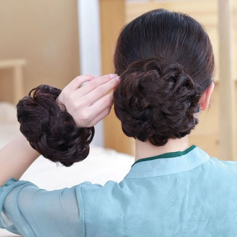 西瓜发包逼真假发发圈橡皮筋发包小丸子花苞女头花蓬松卷发大发圈