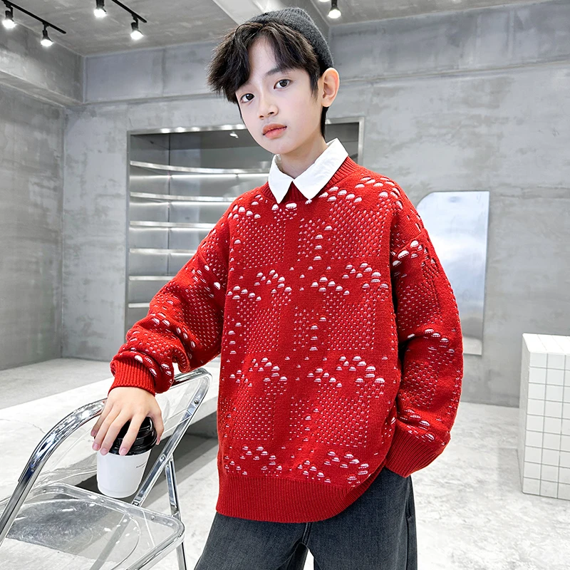 男童秋冬款毛衣2024新款针织衫中大童休闲网红潮【QSX】CF190