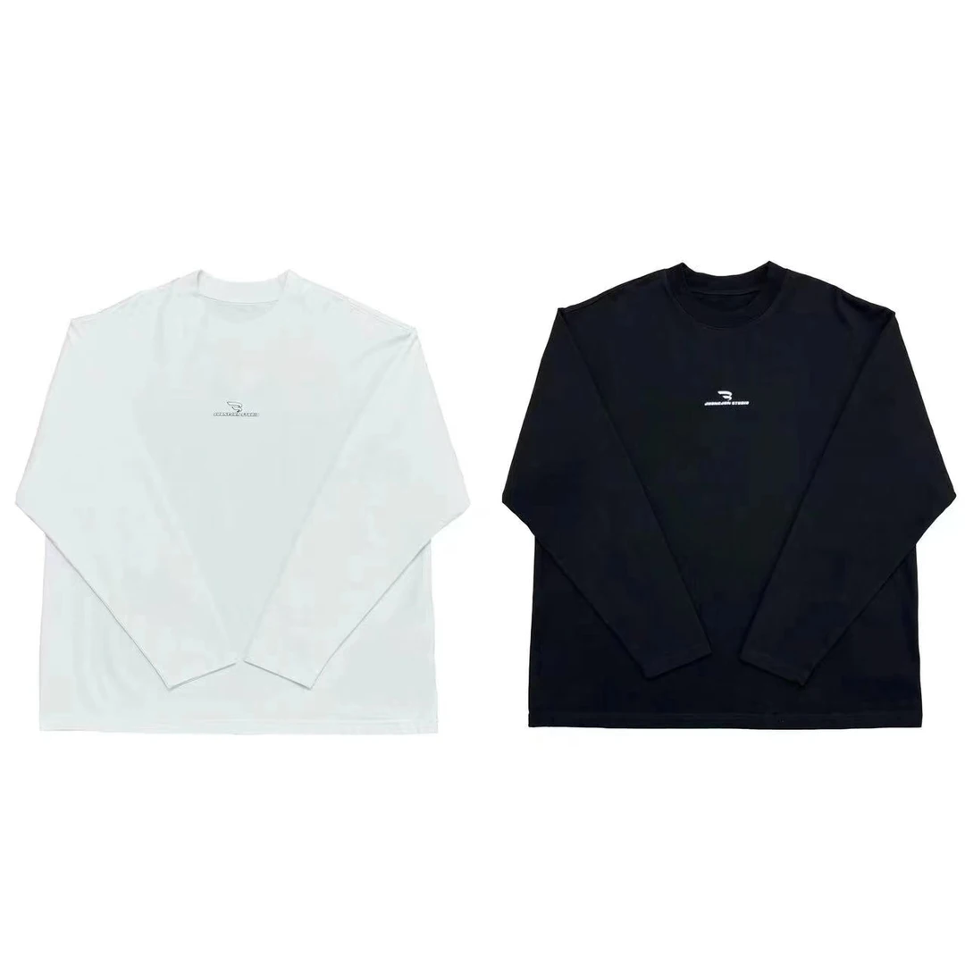 [1JJ]黑白两色前M小字母简约设计款儿童长袖体恤（秋意浓浓 ）