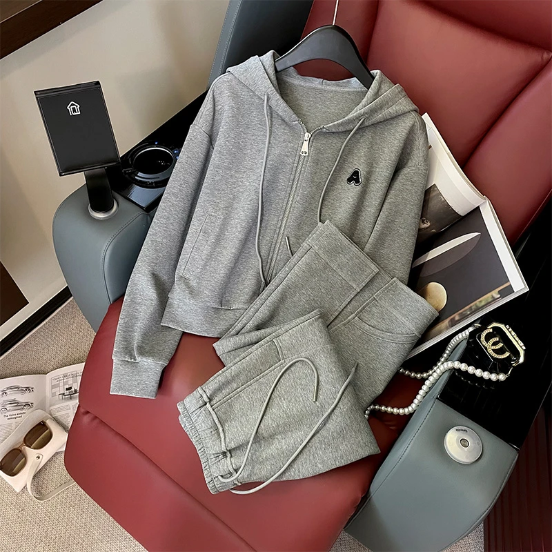 时尚休闲套装裙女秋季新款洋气减龄显瘦连帽开衫卫衣半身裙两件套