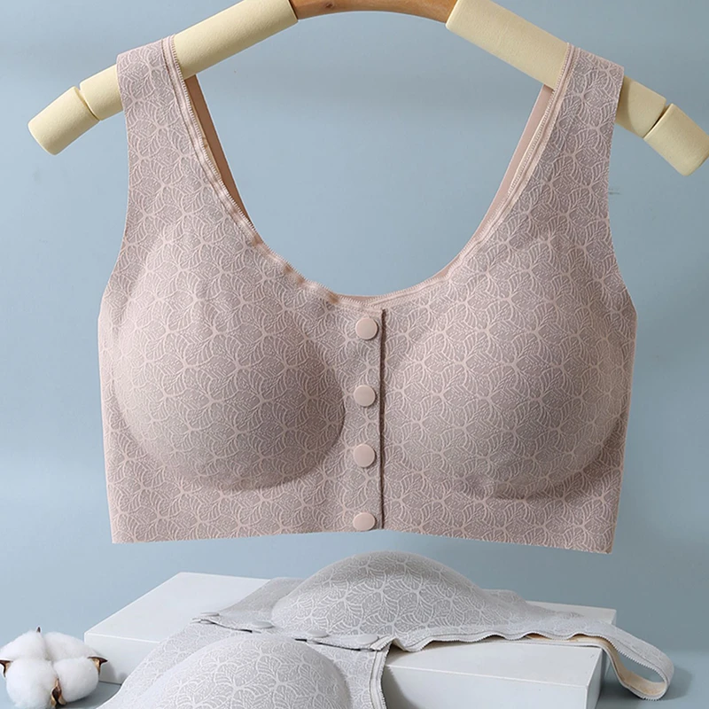 M3502 银杏提花前扣背心式妈妈文胸