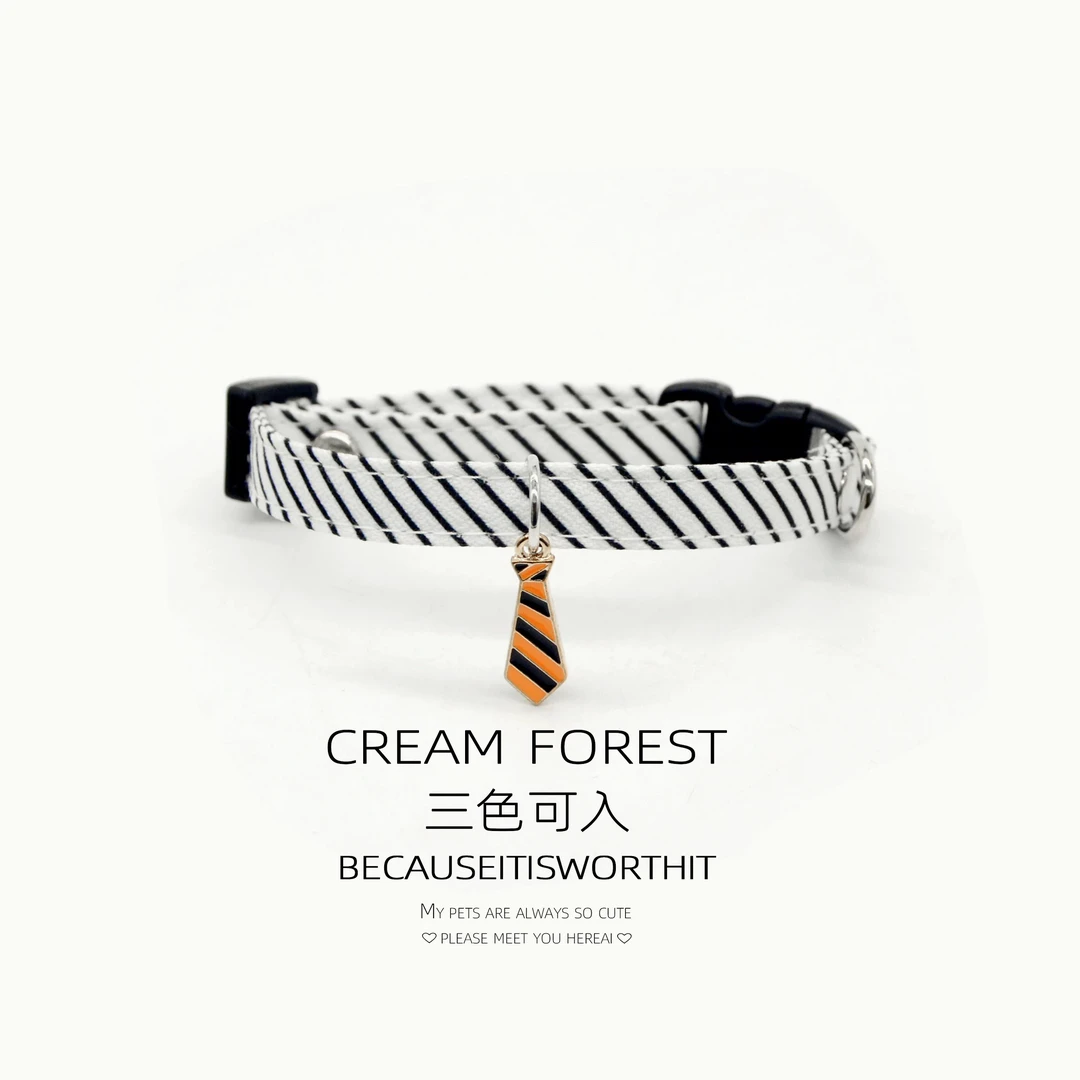 猫咪项圈铃铛围脖韩式高颜值小猫宠物领带领结装饰刻字猫项圈