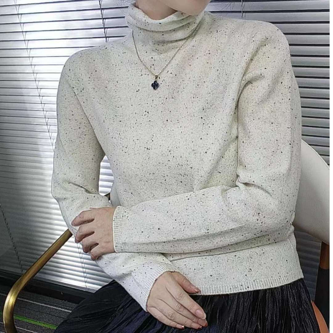 堆堆领羊毛衫，100绵羊毛，时尚百搭款，无缝针织设计，秋冬保暖