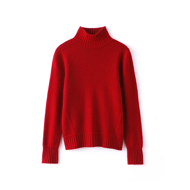 加厚100纯山羊绒半高领羊绒百搭打底衫一线成衣220735