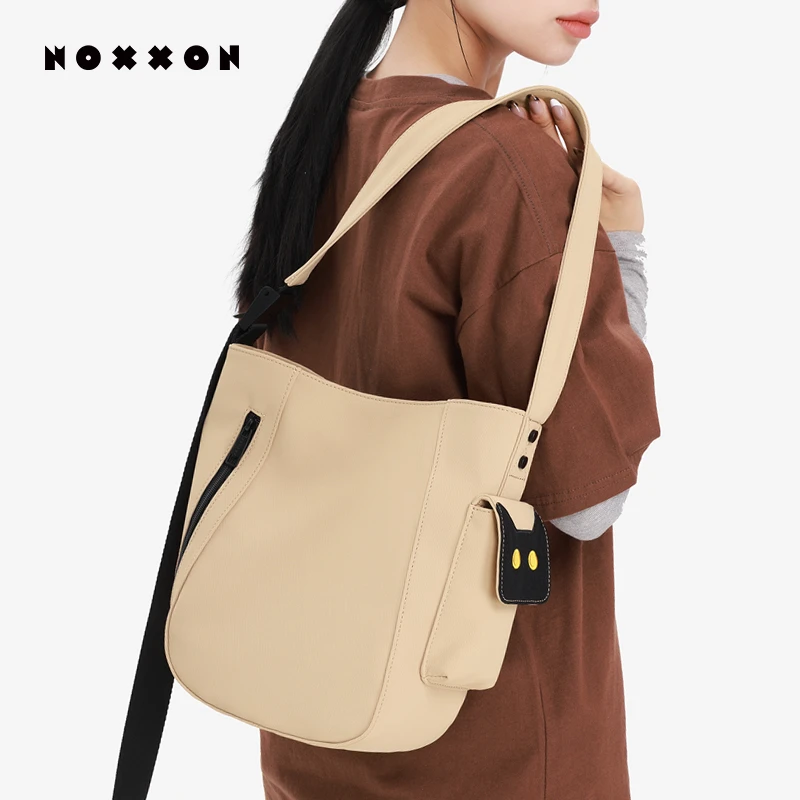 NOXXON双11爆款单肩包百搭简约包包原创妈咪包学院风水桶包ND0161