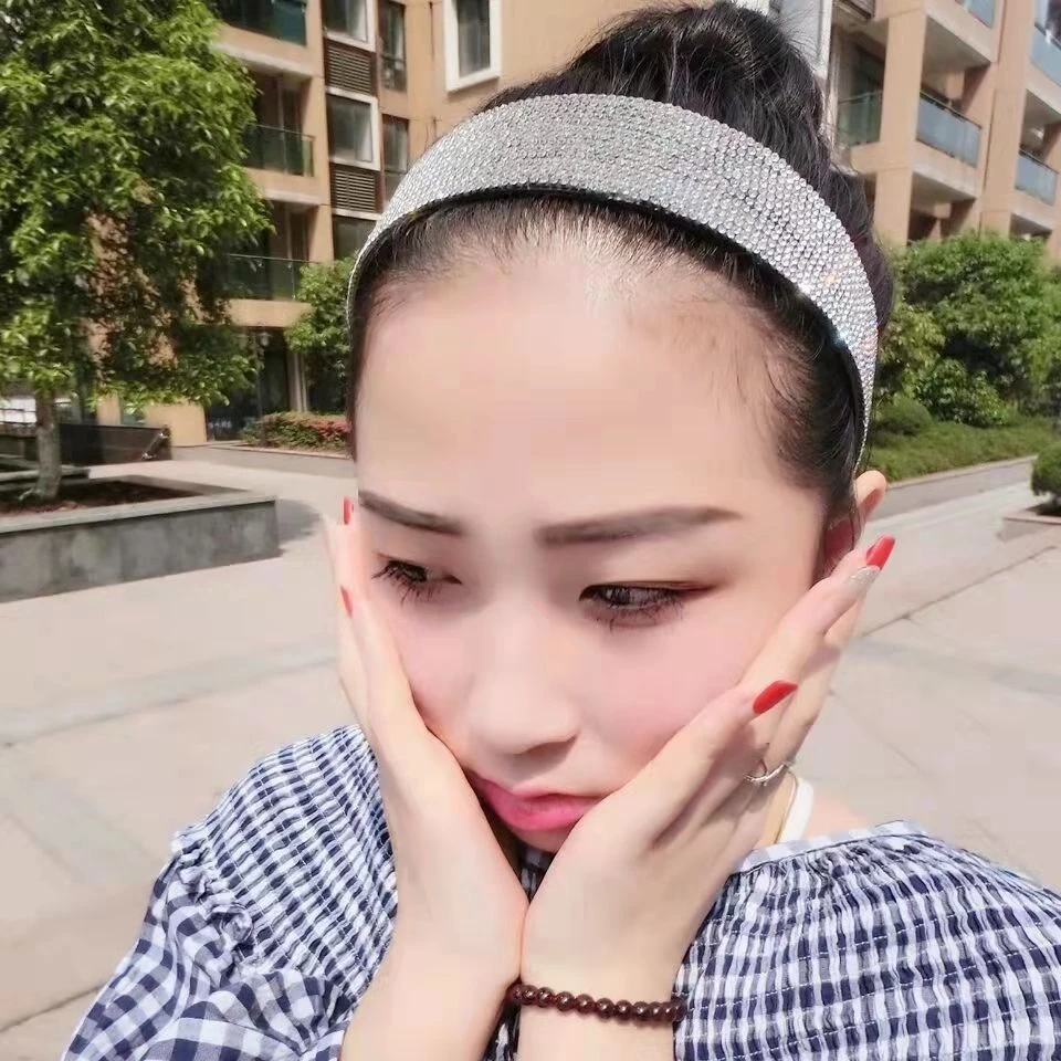 韩版超宽发箍水钻发箍头箍遮拜访碎发压发卡发带百搭成人发夹发饰