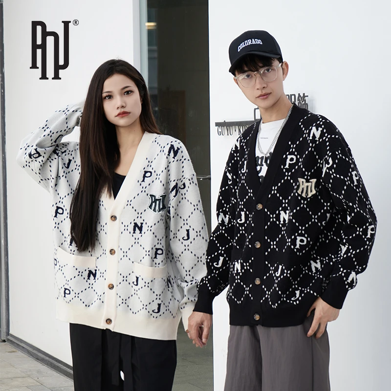 PNJ秋冬天爆款休闲情侣印花宽松潮流款百搭时尚开衫款长袖PNJD020