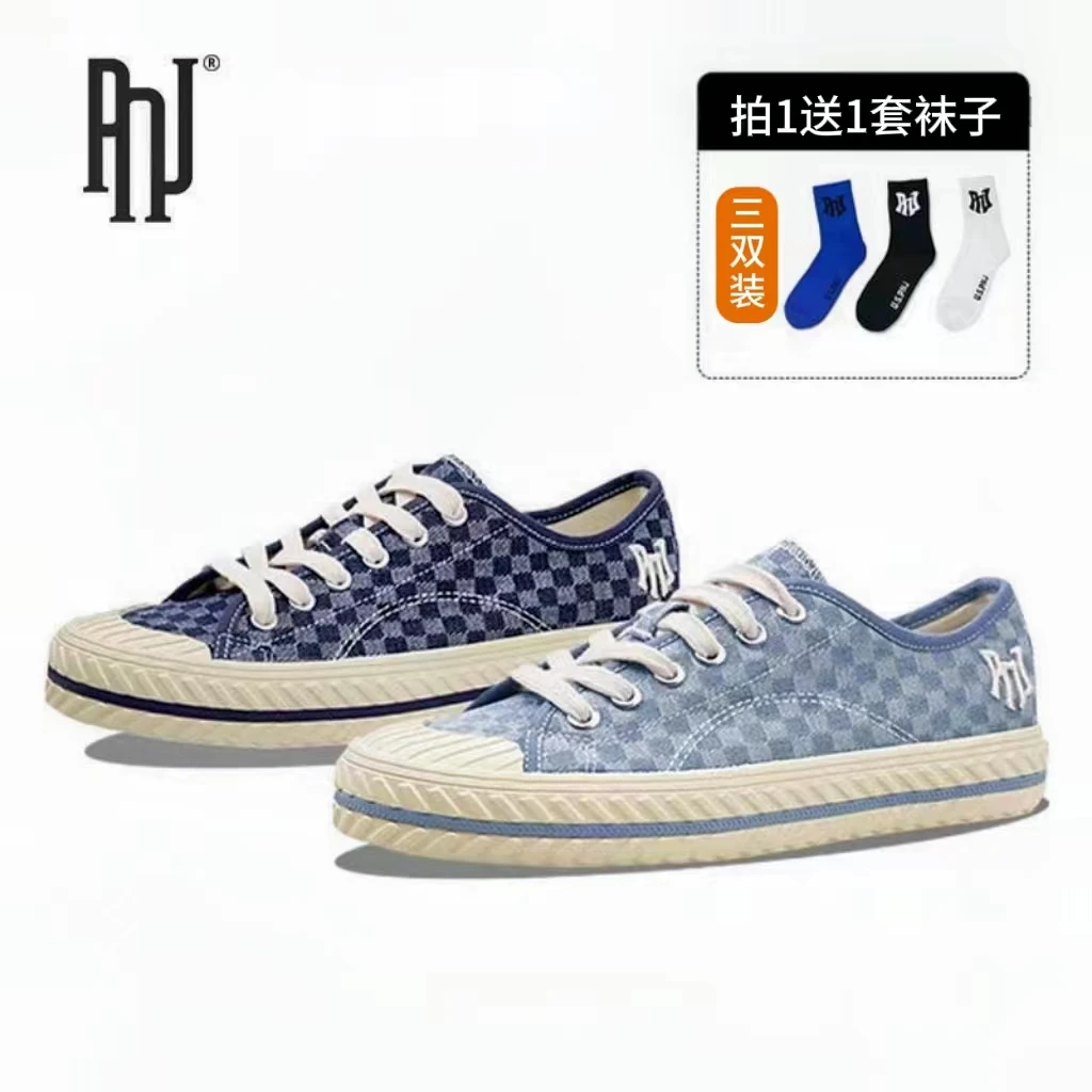 PNJ运动休闲饼干鞋百搭低帮情侣复古小众棋盘格子帆布鞋JH-011