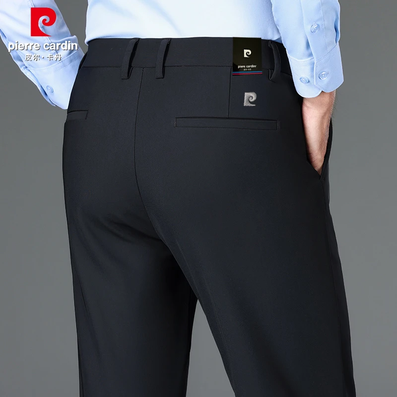 皮尔卡丹中年男士商务西裤2024春秋季新款弹力直筒爸爸休闲长裤子