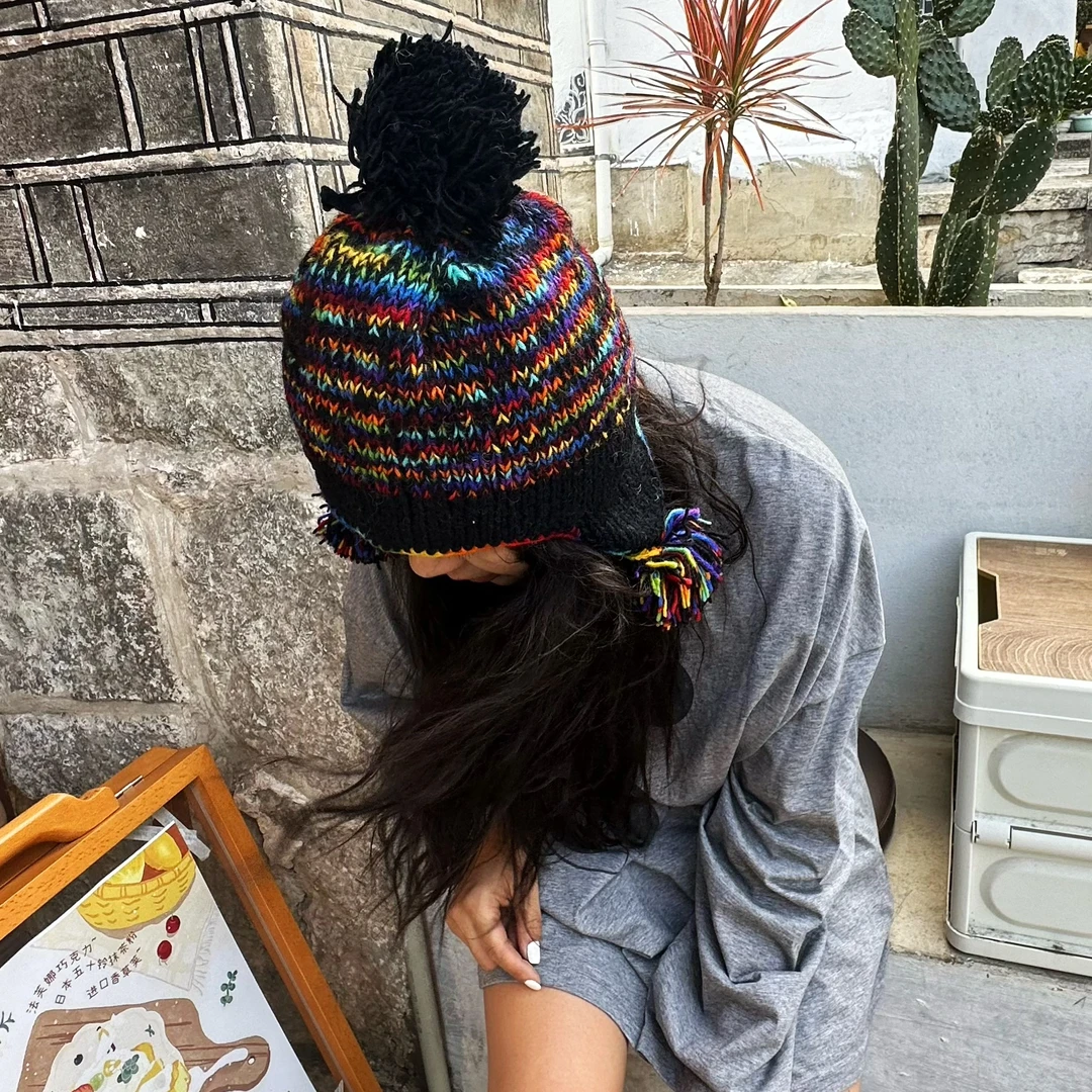 尼泊尔手工钩织发带秋冬加绒保暖（400-499）