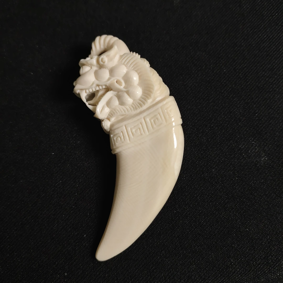 PJD13 只做天然猛犸牙   貔貅牙尖  78x28x20mm