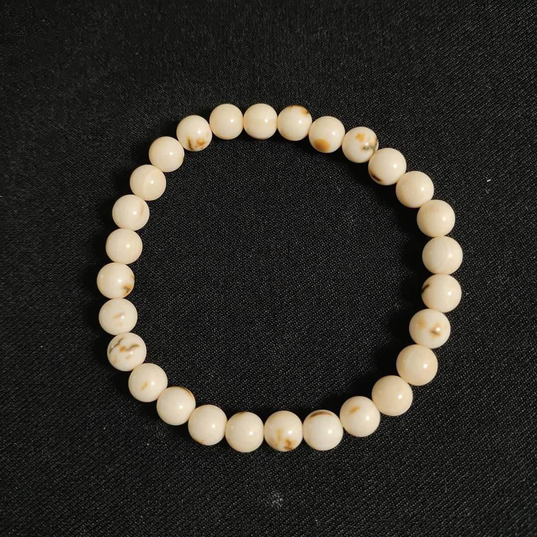 D102101 只做天然猛犸牙 多宝带眼圆珠单圈 直径7mm