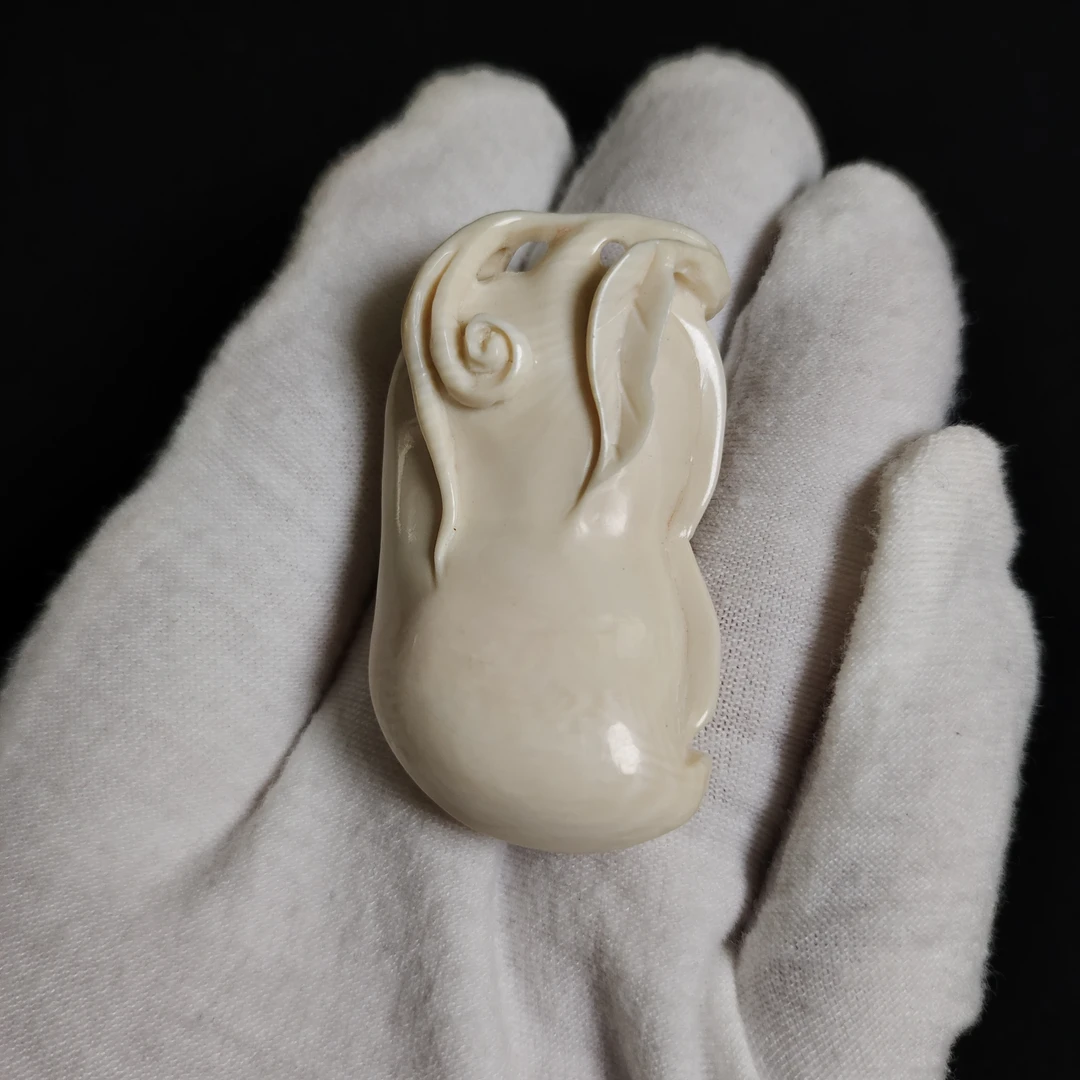 PDY84 只做天然猛犸牙四季豆  长45x宽25x厚13mm