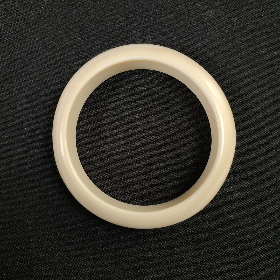 D10910 只做天然猛犸牙 蓝皮手镯 面宽14X内径56mm