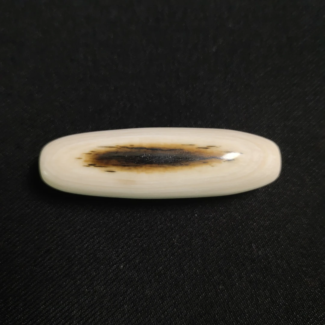 J111306 只做天然猛犸牙 天珠 对孔52.5x直径16mm