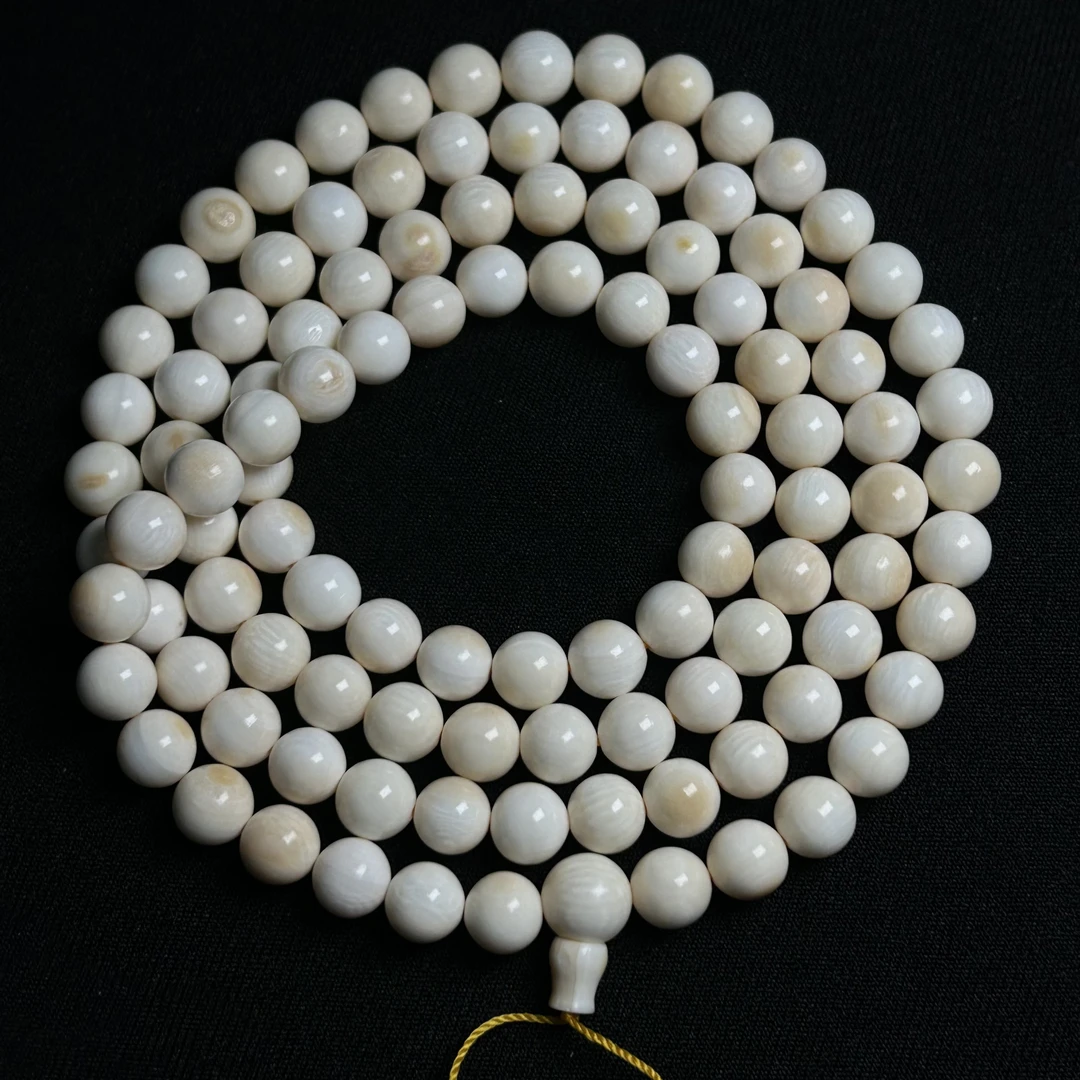 D12411 只做天然猛犸牙 多宝带眼圆珠多圈 直径8mm