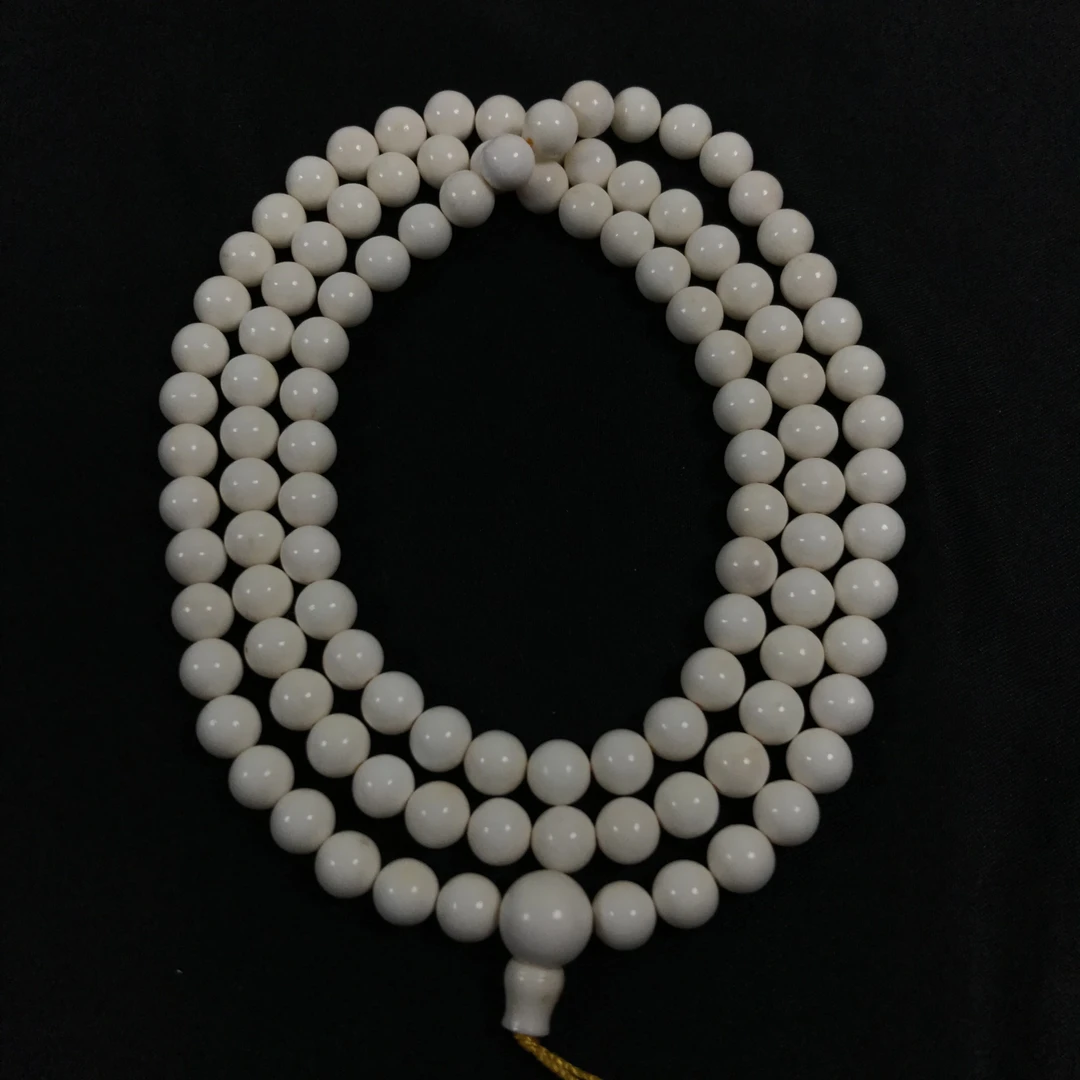 D121001 只做天然猛犸牙 多宝带眼圆珠多圈 约直径7mm