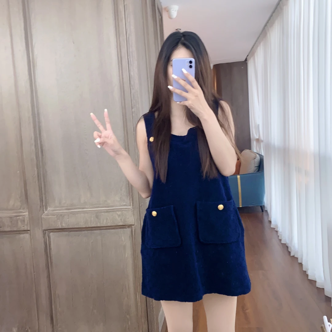 95新 GUCCI/古驰 麦殿/针织裙子s码蓝色/241008VHD1L04