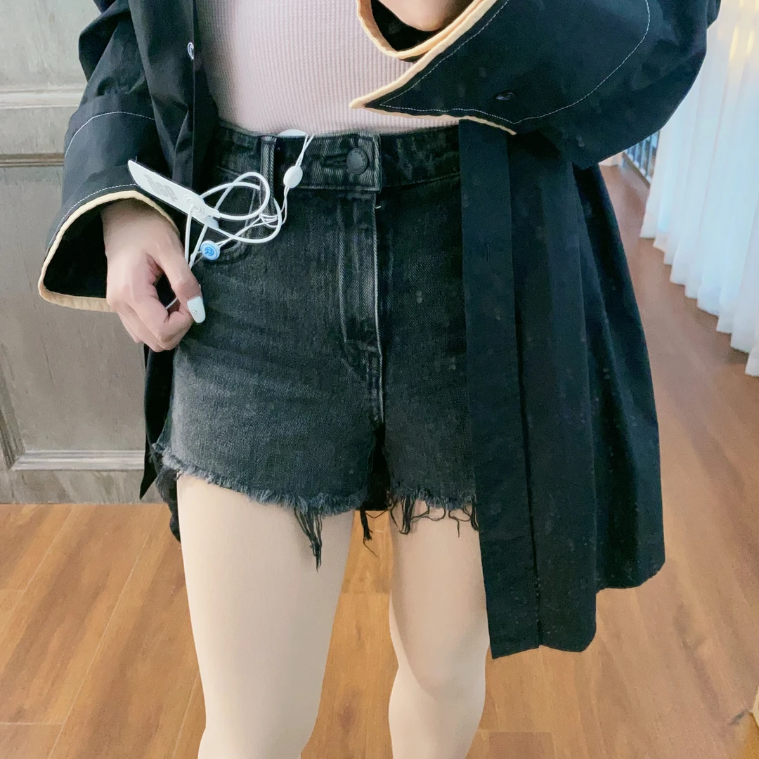 麦殿/95新/亚历山大王/牛仔短裤24码黑色/240804HHJ9W01